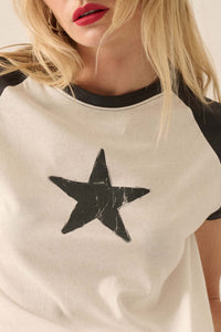 Starstruck Cropped Raglan Graphic Baby Tee - ShopPromesa