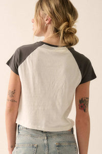 Lucky Clover Cropped Raglan Graphic Baby Tee - ShopPromesa