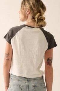 Lucky Clover Cropped Raglan Graphic Baby Tee - ShopPromesa