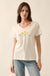 Dandelion Season V-Neck Floral Graphic Tee - ShopPromesa