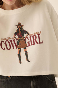 Cowgirl Life Cropped Thermal Graphic Top - ShopPromesa