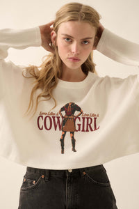 Cowgirl Life Cropped Thermal Graphic Top - ShopPromesa