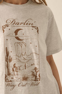 Darlin' Way Out West Heather Western Graphic Tee - ShopPromesa