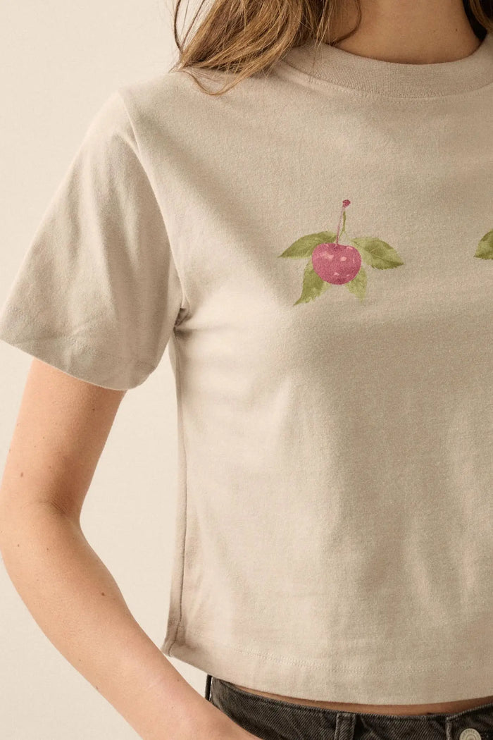 Wild Cherries Garment-Dyed Cropped Graphic Tee - ShopPromesa