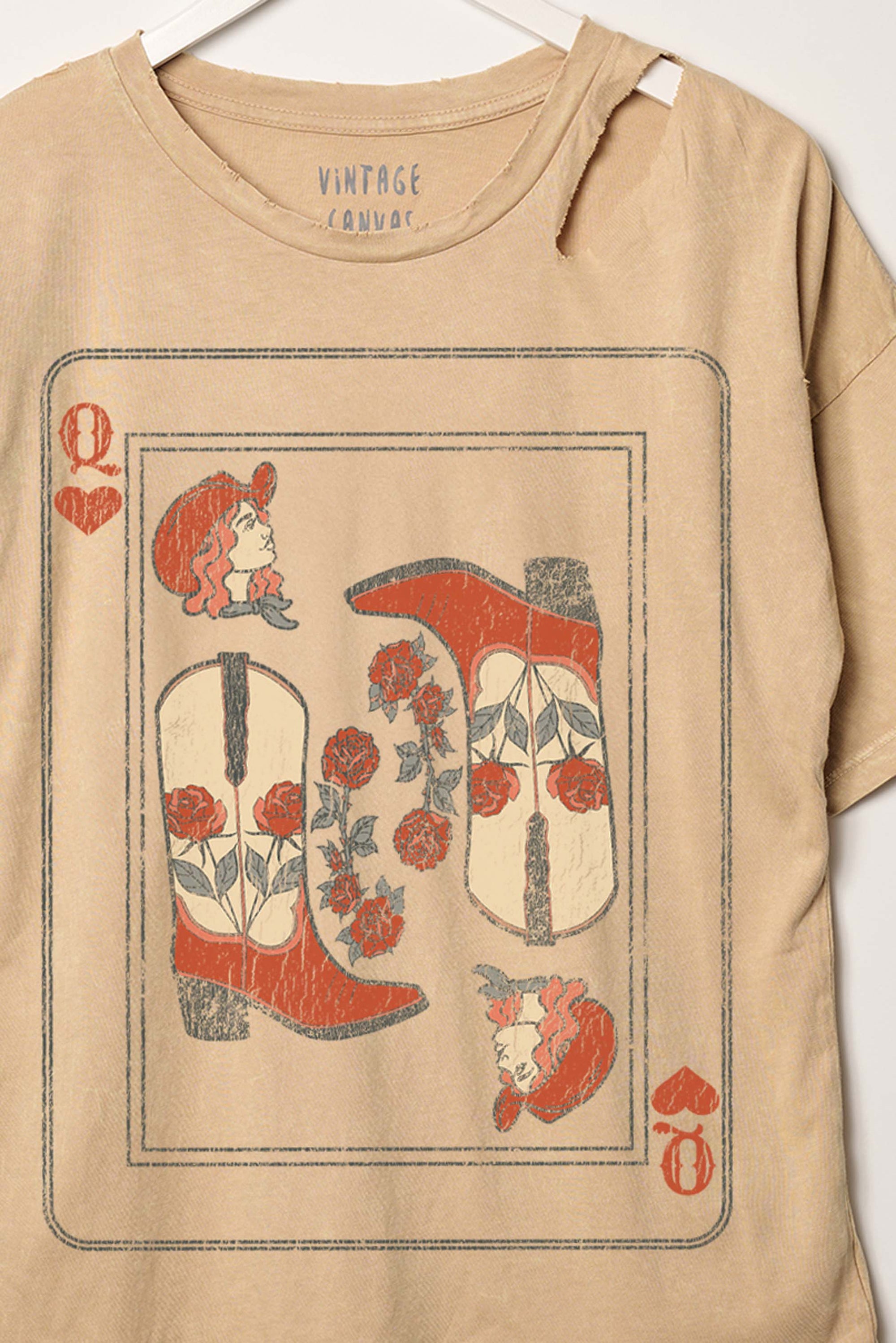 Cowgirl Queen of Hearts Slashes Graphic Tee - ShopPromesa