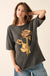 Golden Rose Oversized Distressed Graphic Tee - ShopPromesa