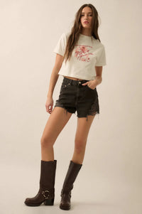 Wild About You Cropped Cowboy Graphic Baby Tee - ShopPromesa