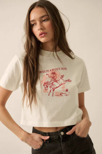 Wild About You Cropped Cowboy Graphic Baby Tee - ShopPromesa
