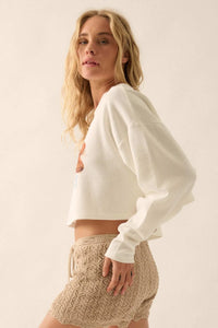 Bon Appetit Baguette Cropped Thermal Graphic Top - ShopPromesa