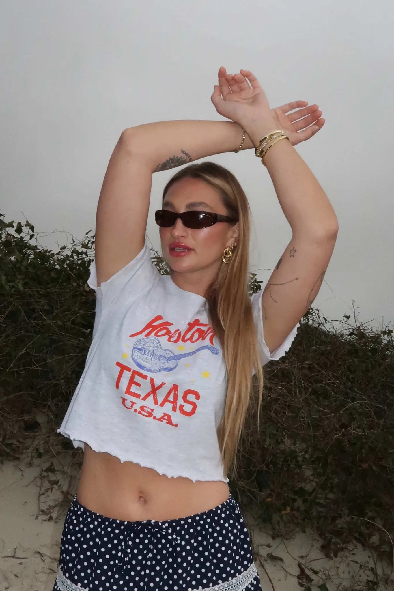 Houston Texas Cropped Graphic Baby Tee - ShopPromesa