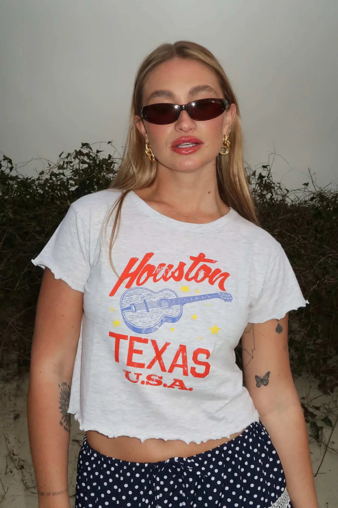 Houston Texas Cropped Graphic Baby Tee - ShopPromesa