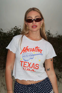 Houston Texas Cropped Graphic Baby Tee - ShopPromesa