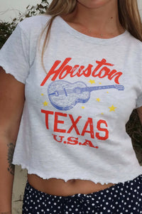 Houston Texas Cropped Graphic Baby Tee - ShopPromesa