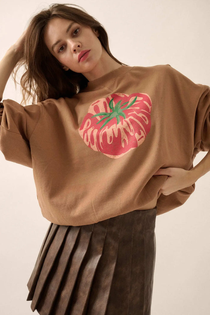 Tasty Tomato Vintage-Print Graphic Sweatshirt - ShopPromesa