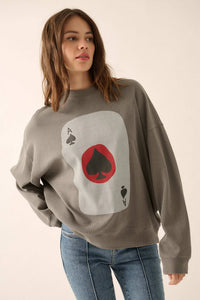 Ace of Spades Oversize Thermal Graphic Top - ShopPromesa