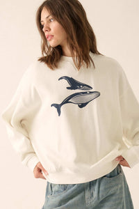 Whale of a Time French Terry Graphic Sweatshirt - ShopPromesa
