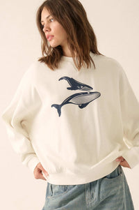 Whale of a Time French Terry Graphic Sweatshirt - ShopPromesa