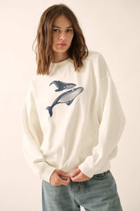 Whale of a Time French Terry Graphic Sweatshirt - ShopPromesa