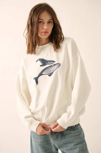 Whale of a Time French Terry Graphic Sweatshirt - ShopPromesa