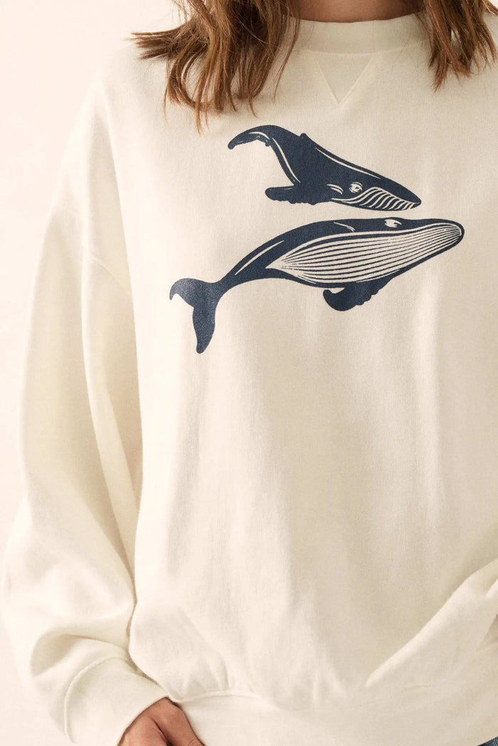 Whale of a Time French Terry Graphic Sweatshirt - ShopPromesa