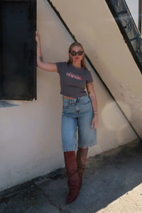 Come on Cowgirl Thermal Graphic Baby Tee - ShopPromesa