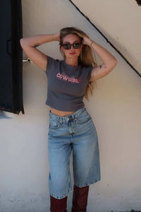 Come on Cowgirl Thermal Graphic Baby Tee - ShopPromesa