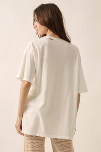 Hold Your Horses Oversize Distressed Graphic Tee - ShopPromesa