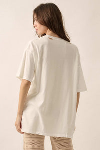 Hold Your Horses Oversize Distressed Graphic Tee - ShopPromesa