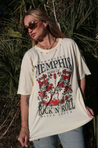 Memphis Rock 'N' Roll Distressed Graphic Tee - ShopPromesa