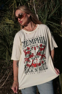 Memphis Rock 'N' Roll Distressed Graphic Tee - ShopPromesa