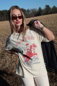 Wanted and Wild Distressed Graphic Tee - ShopPromesa