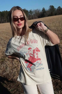 Wanted and Wild Distressed Graphic Tee - ShopPromesa