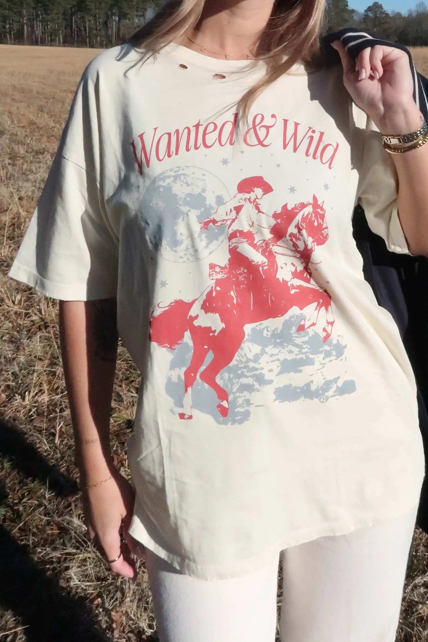 Wanted and Wild Distressed Graphic Tee - ShopPromesa