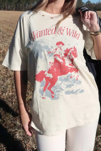 Wanted and Wild Distressed Graphic Tee - ShopPromesa