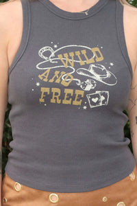 Wild and Free Thermal Graphic Tank Top - ShopPromesa