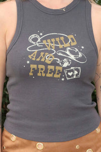 Wild and Free Thermal Graphic Tank Top - ShopPromesa