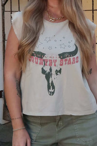 Country Stars Sleeveless Graphic Tee - ShopPromesa