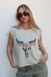 Country Stars Sleeveless Graphic Tee - ShopPromesa