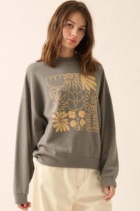 Doodle Garden Oversize Thermal Graphic Top - ShopPromesa