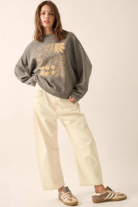 Doodle Garden Oversize Thermal Graphic Top - ShopPromesa