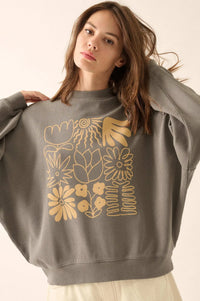Doodle Garden Oversize Thermal Graphic Top - ShopPromesa