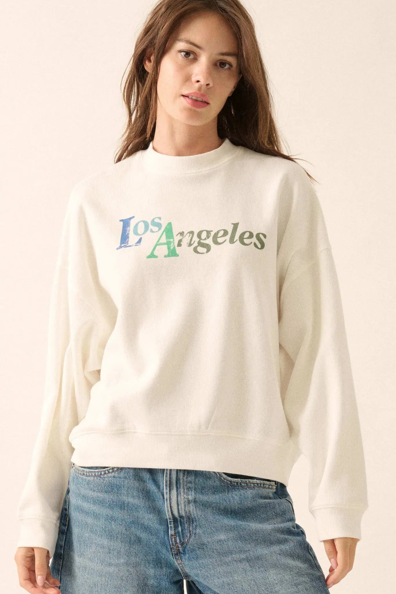 Los Angeles Vintage-Print Thermal Graphic Top - ShopPromesa