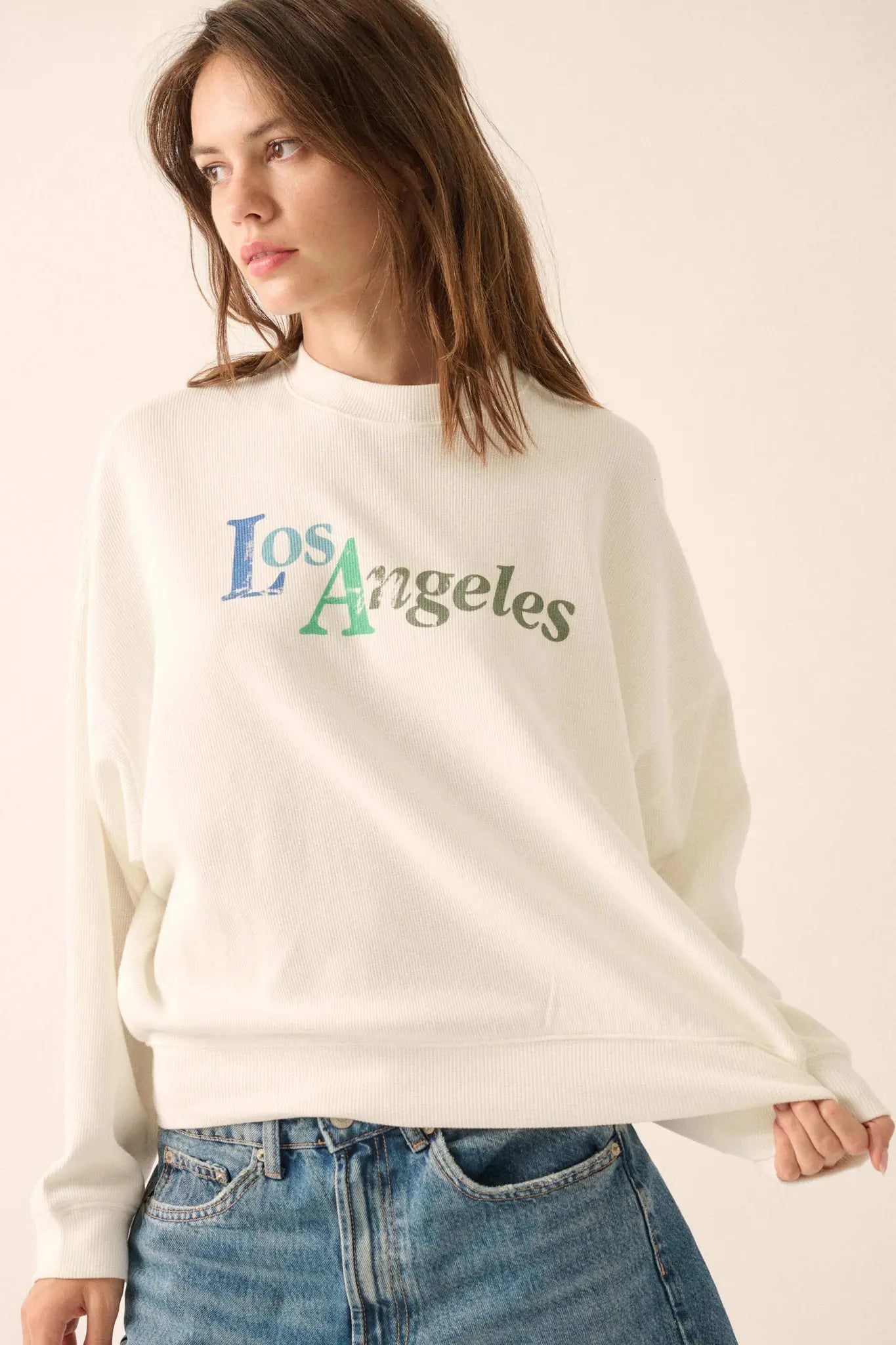 Los Angeles Vintage-Print Thermal Graphic Top - ShopPromesa