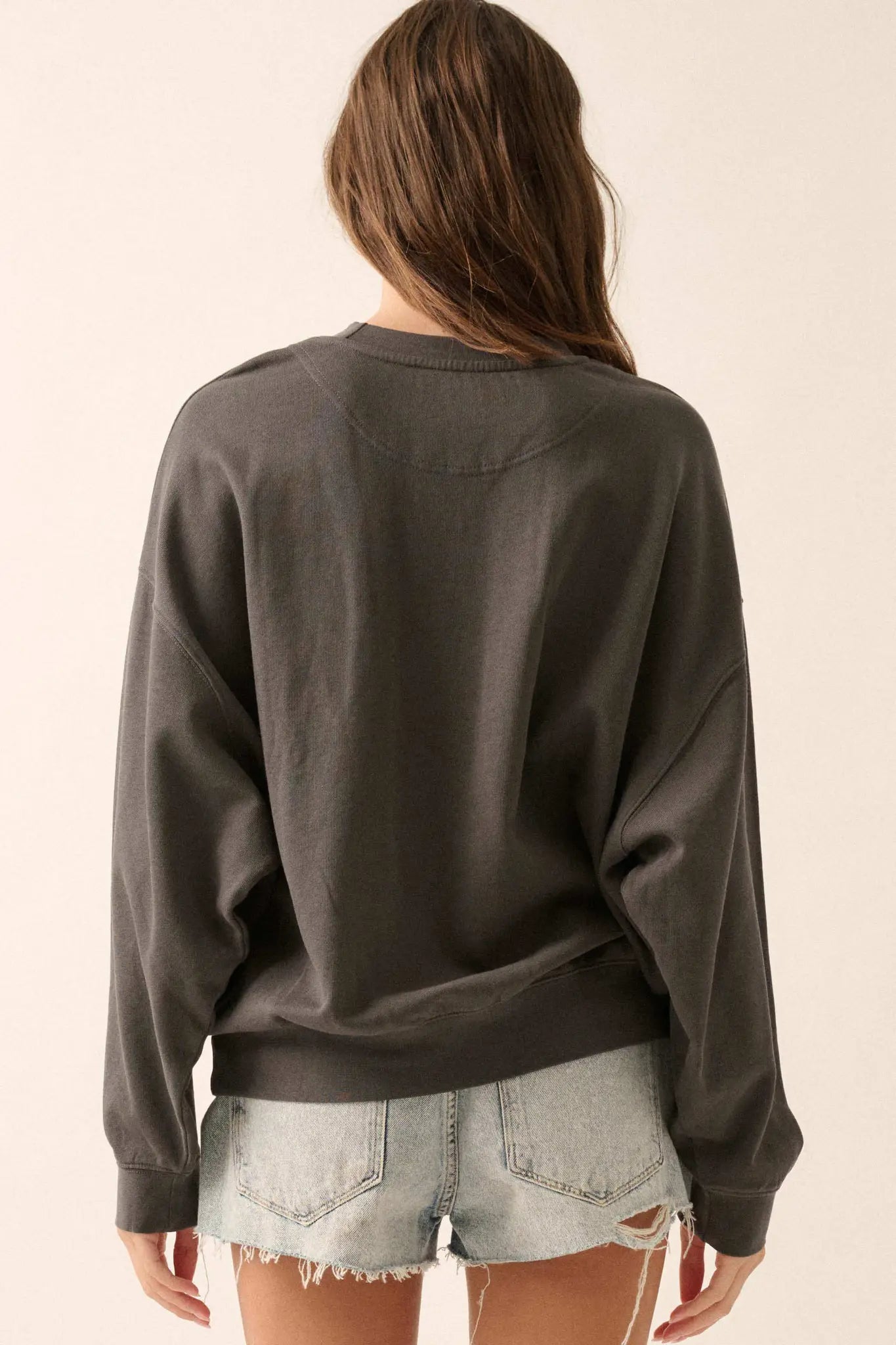 Celestial Swan Garment-Dyed Graphic Sweatshirt - ShopPromesa