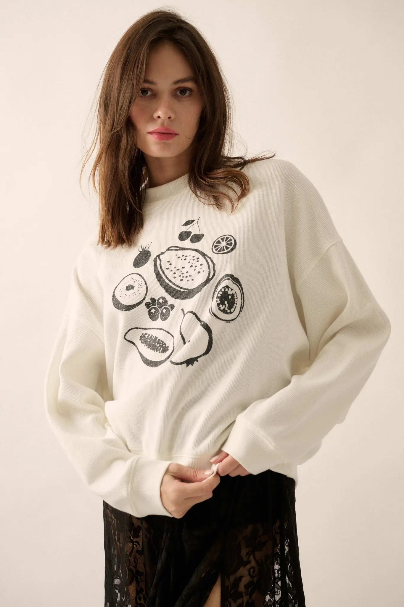 Fab Fruit Oversize Thermal Graphic Top - ShopPromesa