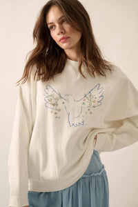 Peaceful Dove Hand-Drawn Graphic Sweatshirt - ShopPromesa