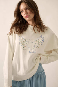 Peaceful Dove Hand-Drawn Graphic Sweatshirt - ShopPromesa