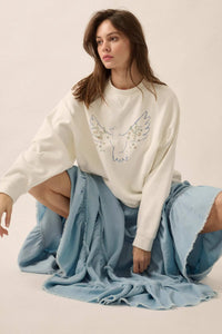 Peaceful Dove Hand-Drawn Graphic Sweatshirt - ShopPromesa