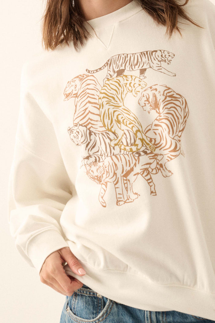 Tiger Troupe Oversize Graphic Sweatshirt - ShopPromesa