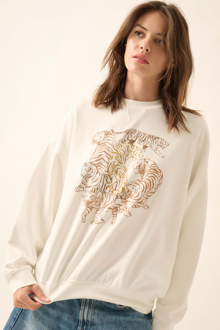 Tiger Troupe Oversize Graphic Sweatshirt - ShopPromesa